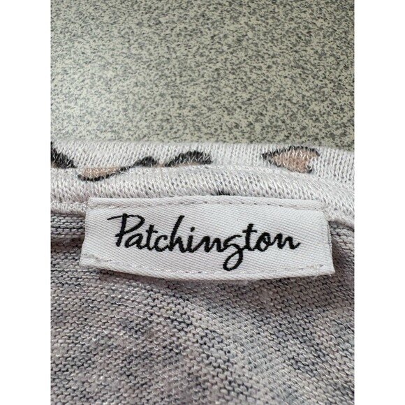 Patchington Women’s Large Tan White Leopard Print Light Knit Sweater Long Sleeve - Picture 7 of 8